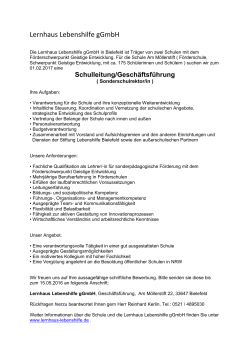 Schulleitung/Geschäftsführung für die Schule Am Möllerstift