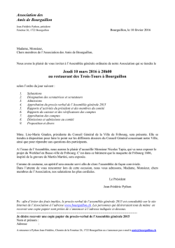 Assemblée générale - Association des amis de Bourguillon