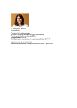 Dr. med. Angela H&auml;hnsen Leitende &Auml;rztin Fach&auml;rztin FMH