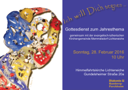 Gottesdienst zum Jahresthema Sonntag, 28. Februar