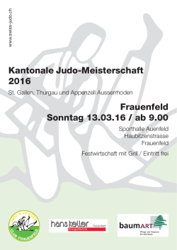 Kantonale Judo-Meisterschaft 2016 Frauenfeld Sonntag 13.03.16