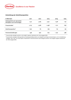 Entwicklung der Nettofinanzposition