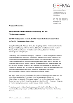 Hauptpreis f&uuml;r Betreiberverantwortung bei der