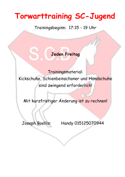Torwarttraining SC-Jugend - sc