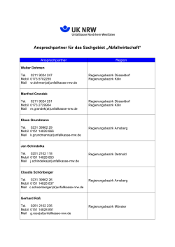 Ansprechpartner für das Sachgebiet „Abfallwirtschaft“