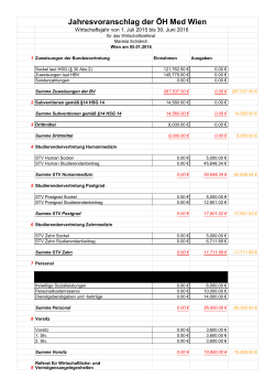 Jahresvoranschlag 15/16