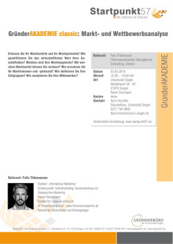 Gr&uuml;nderAKADEMIE classic: Markt