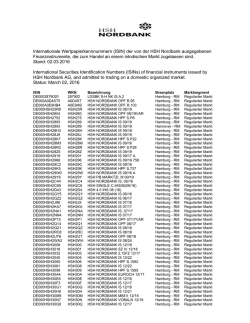 Internationale Wertpapierkennnummern (ISIN)