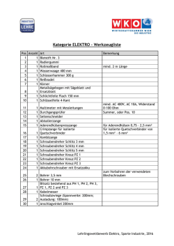 Kategorie ELEKTRO – Werkzeugliste