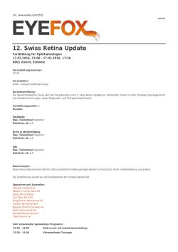 12. Swiss Retina Update