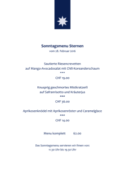Sonntagsmenu Sternen - Restaurant Sternen Walchwil