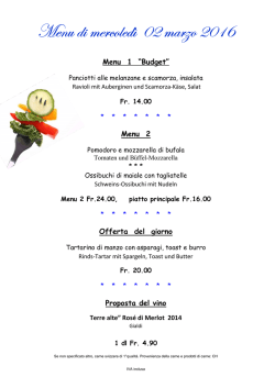 menu del giorno