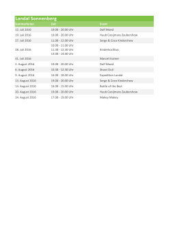 Events in Landal Sonnenberg