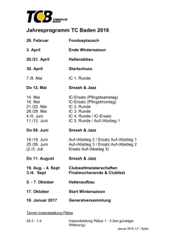 Jahresprogramm TC Baden 2016