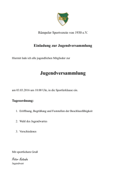 Jugendversammlung - beim R&uuml;mpeler SV