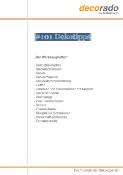 Die Tutorials der Dekoexperten &bdquo;Der