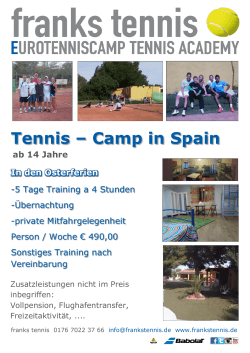 Tennis – Camp in Spain