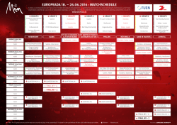 EUROPEADA 18. – 26.06.2016 : MATCHSCHEDULE