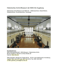 Historisches Archiv/Museum der MAN AG Augsburg