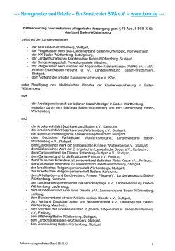 Rahmenvertrag Ambulante Pflege § 75 SGB XI Baden