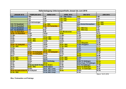 Hallenbelegung Unterseesporthalle Januar bis Juni 2016