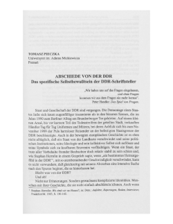 Das spezifische Selbstbewußtsein der DDR