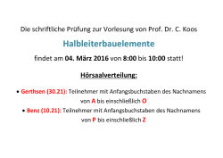 H&ouml;rsaalverteilung f&uuml;r die schriftliche Pr&uuml;fung am 4. M&auml;rz 2016