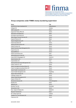 Group companies under FINMA money laundering supervision
