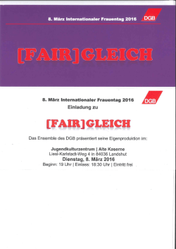 Internationaler Frauentag 2016 am 8. Mä in Landshut