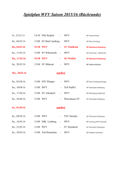 Spielplan WFV Saison 2015/16 (Rückrunde)