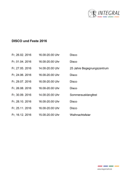 DISCO und Feste 2016