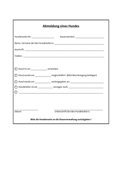 Hundeabmeldung - Buergerservice