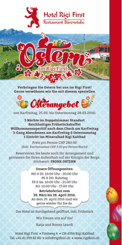 Osterangebot - Hotel Rigi First