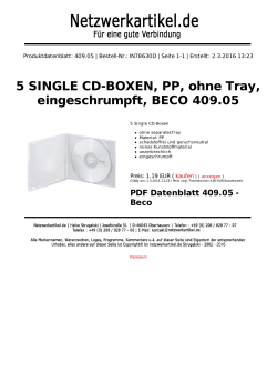 PDF Datenblatt 409.05 - Hersteller: Beco bei netzwerkartikel.de