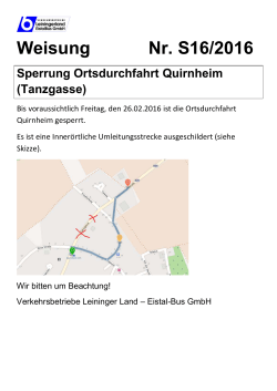 Umleitung Quirnheim