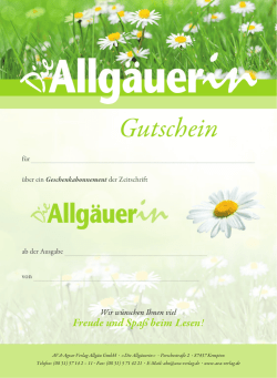 Gutschein - Die Allg&auml;uerin