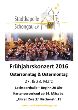 Frühjahrskonzert 2016 - Stadtkapelle Schongau