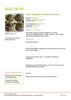 Käse-Spagetti mit Basilikumpesto