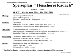 Speiseplan "Fleischerei Kadach"