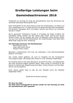 Gro&szlig;artige Leistungen beim Gemeindeschirennen 2016