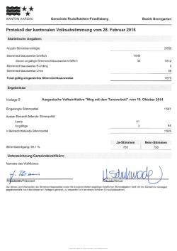 Kantonale Vorlagen