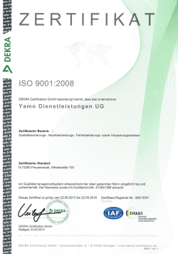 ISO9001_2008_Zertifikat - YAMO Dienstleistungen UG