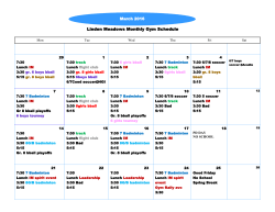 Linden Meadows Monthly Gym Schedule