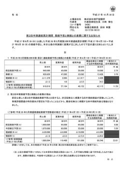 第2四半期連結累計期間 業績予想と実績との差異に関する