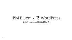 IBM Bluemix で WordPress(0903)