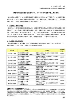 障害者の福祉活動を行う団体に1，000万円の自動車購入費を助成