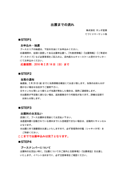 出展までの流れPDFダウンロード1ページ／162KB - JOYFUL