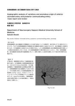 前脈絡叢動脈と後交通動脈の起始に関する検討 Angiographic analysis