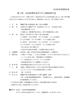 第1回 渋谷区男女別ダブルス戦卓球大会