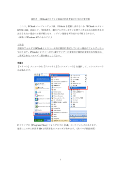 資料名 PCdeskのログイン画面の利用者表示不可の対策手順 これは